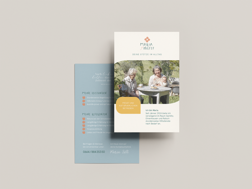 Portfolio Maria hilft - Flyer